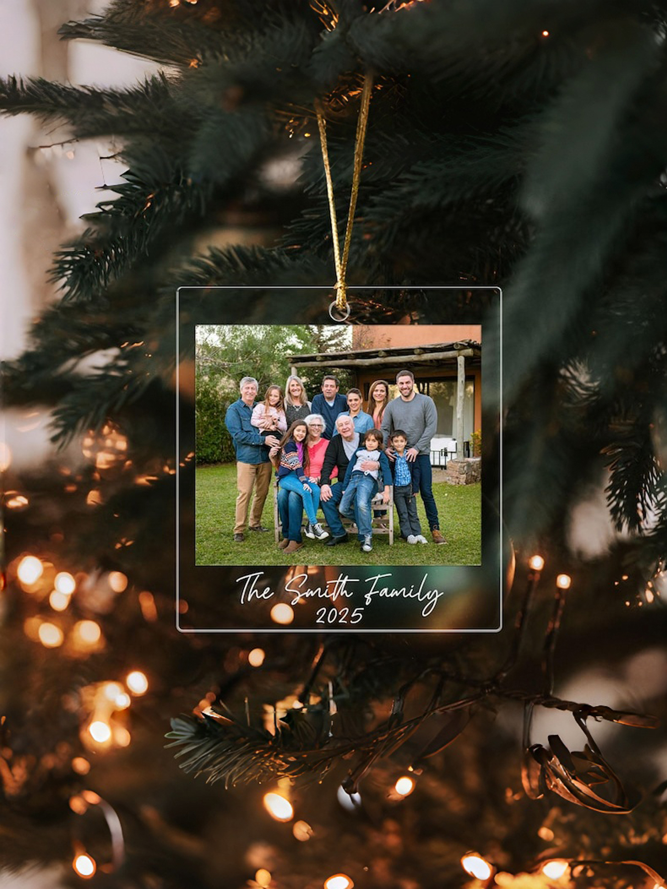 Custom Family Photo Christmas Ornament 2025: Large Family Christmas Keepsake, Picture Portrait Ornament Gift